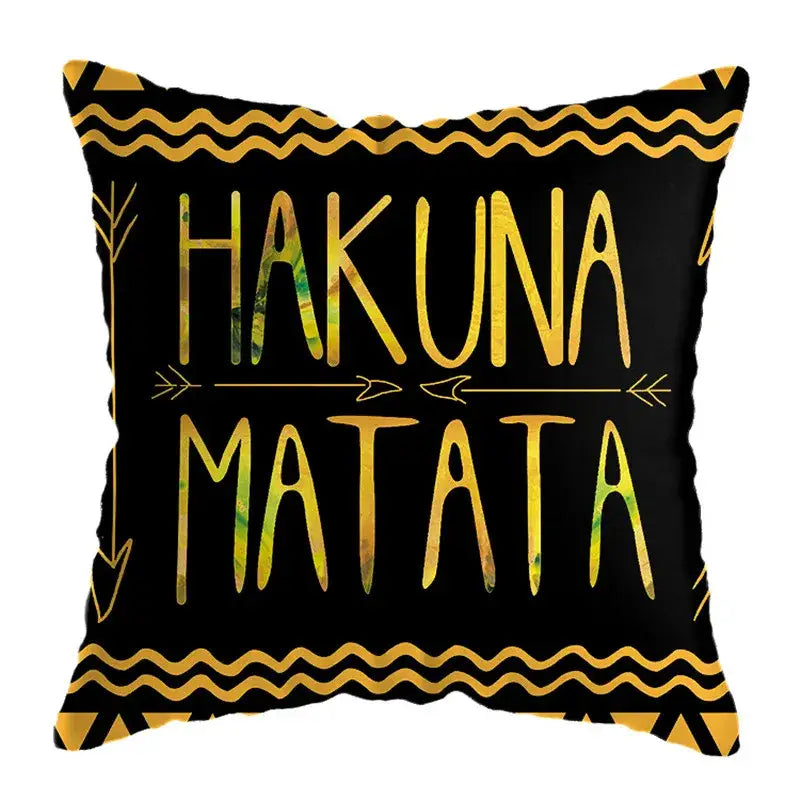 Modern yellow and black geometric deer print pillowcase living room