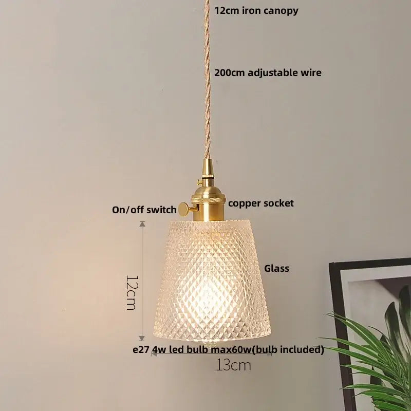 Modern yellow conical pendant light with copper knob for kitchens