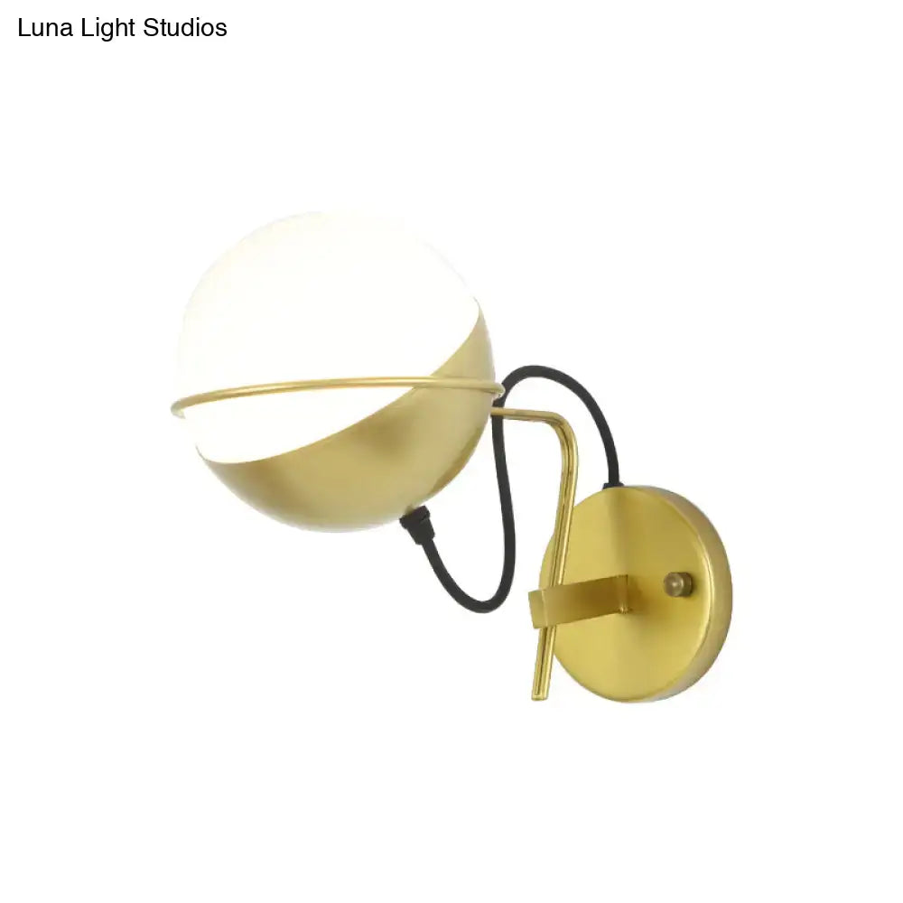 Modern yellow globe wall sconce bedroom matte glass light