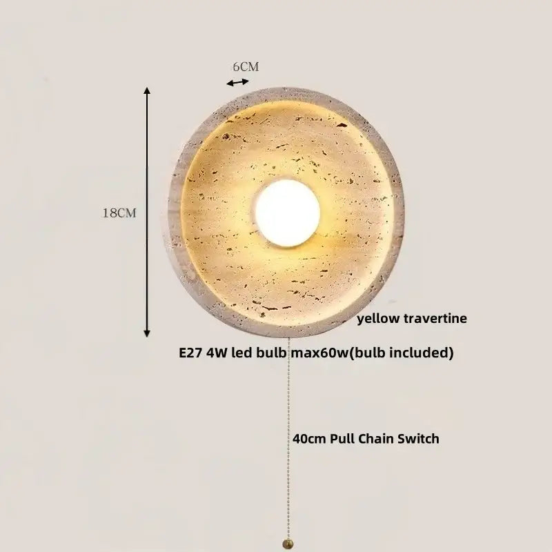 Modern yellow stone led wall lamp bedroom concrete light