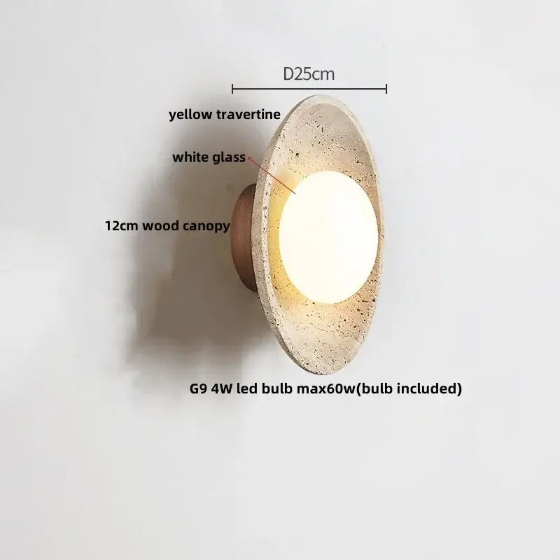 Modern yellow stone led wall lamp bedroom concrete light