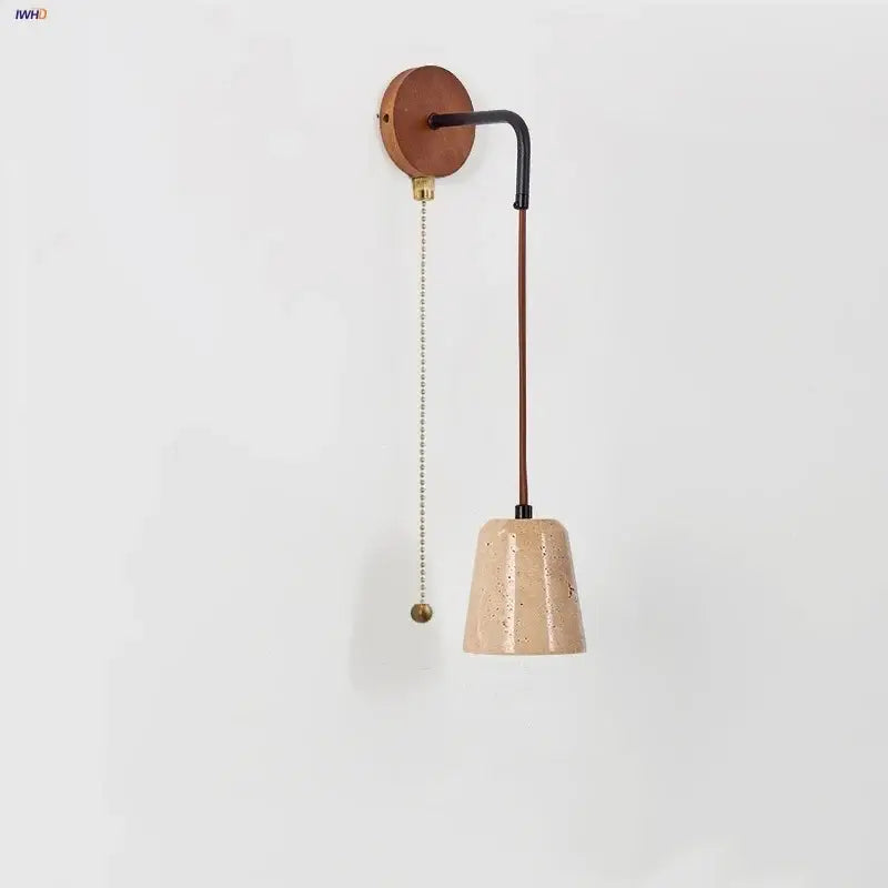 Modern yellow travertine led wall lamp for bedroom stair light