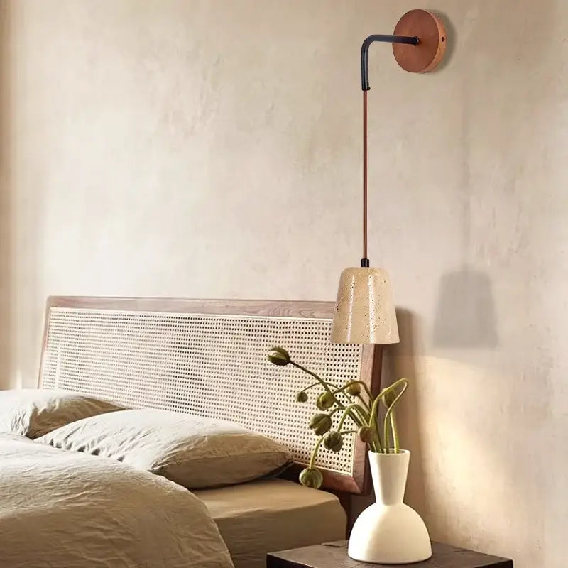 Modern yellow travertine led wall lamp for bedroom stair light