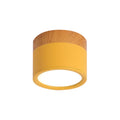 Modern yellow wood flush mount ceiling light for kitchen