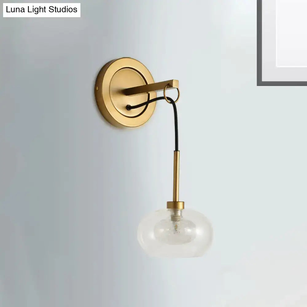 Modernist amber & white glass wall sconce bedroom drop lamp