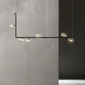 Modernist black glass globe pendant light dining room chandelier