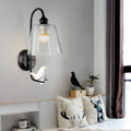 Modernist black & white bird cone wall lamp bedroom glass sconce