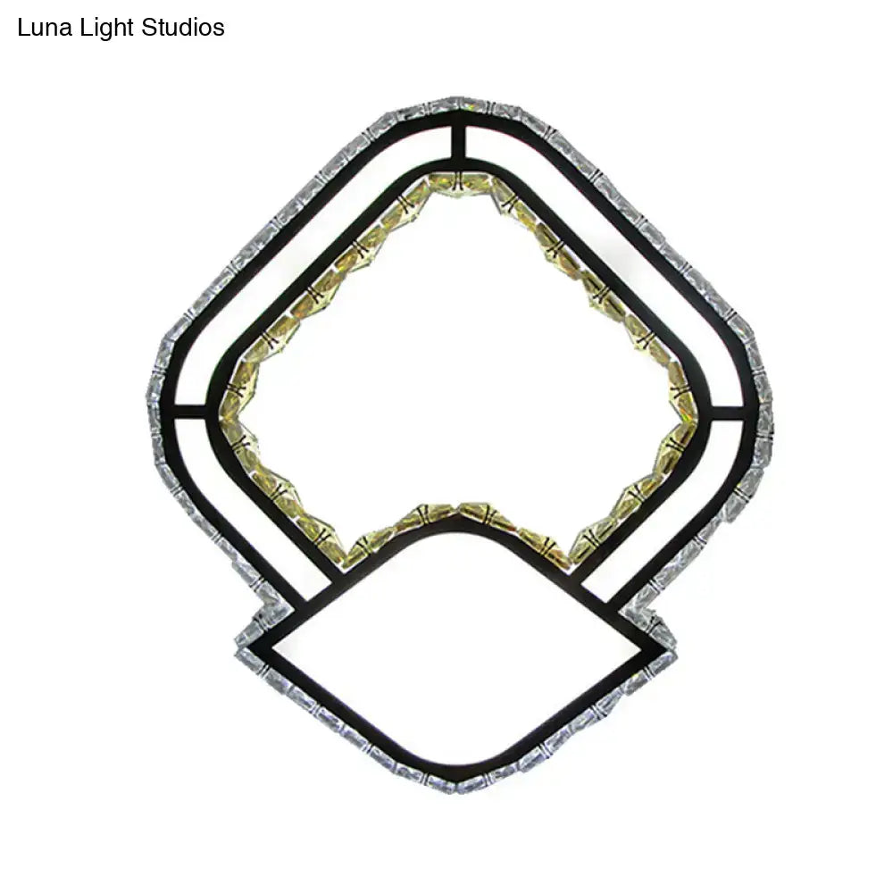 Modernist cut crystal led geometric wall sconce bedroom light