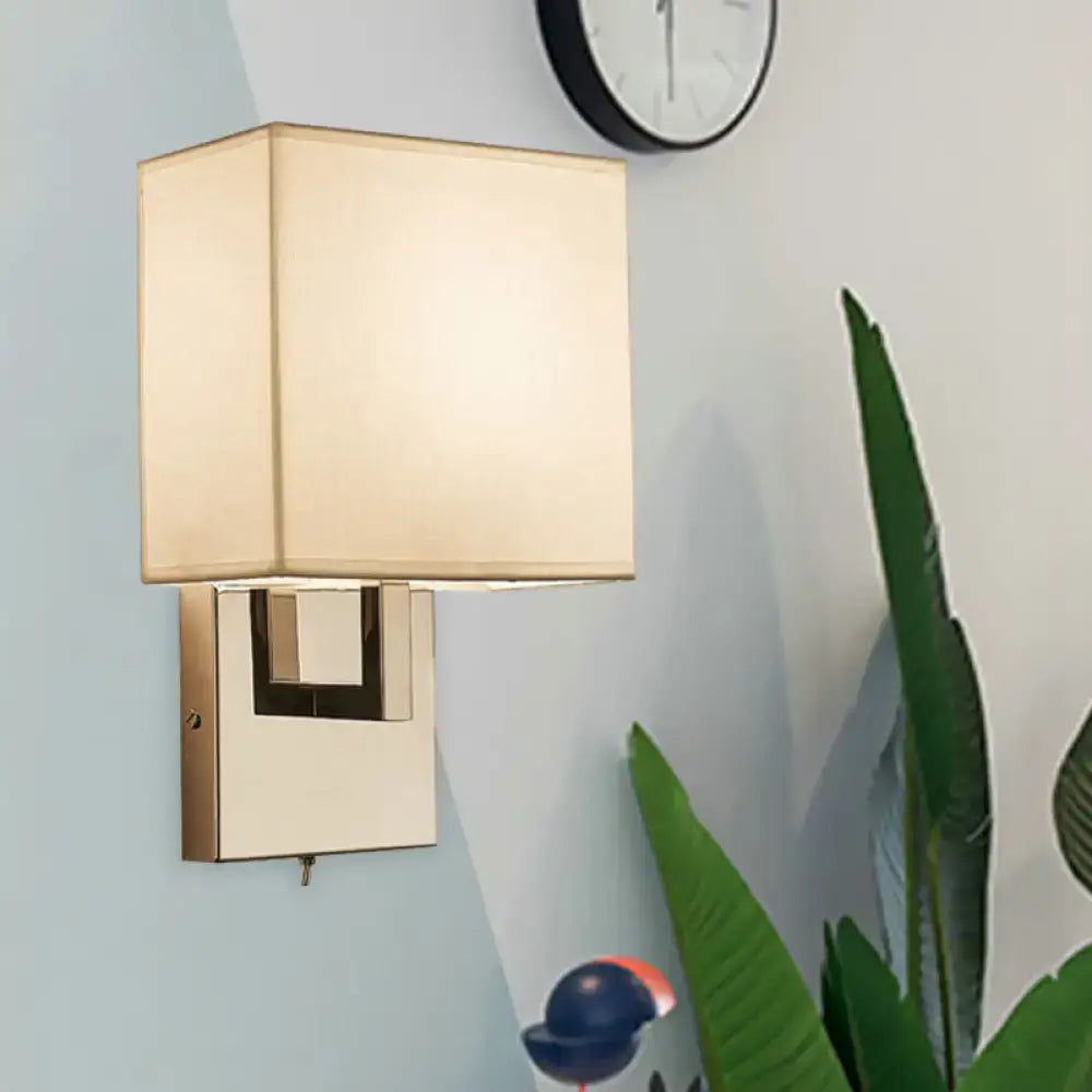 Modernist gold and beige sconce light fixture bedroom wall light