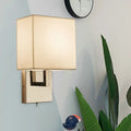 Modernist gold and beige sconce light fixture bedroom wall light