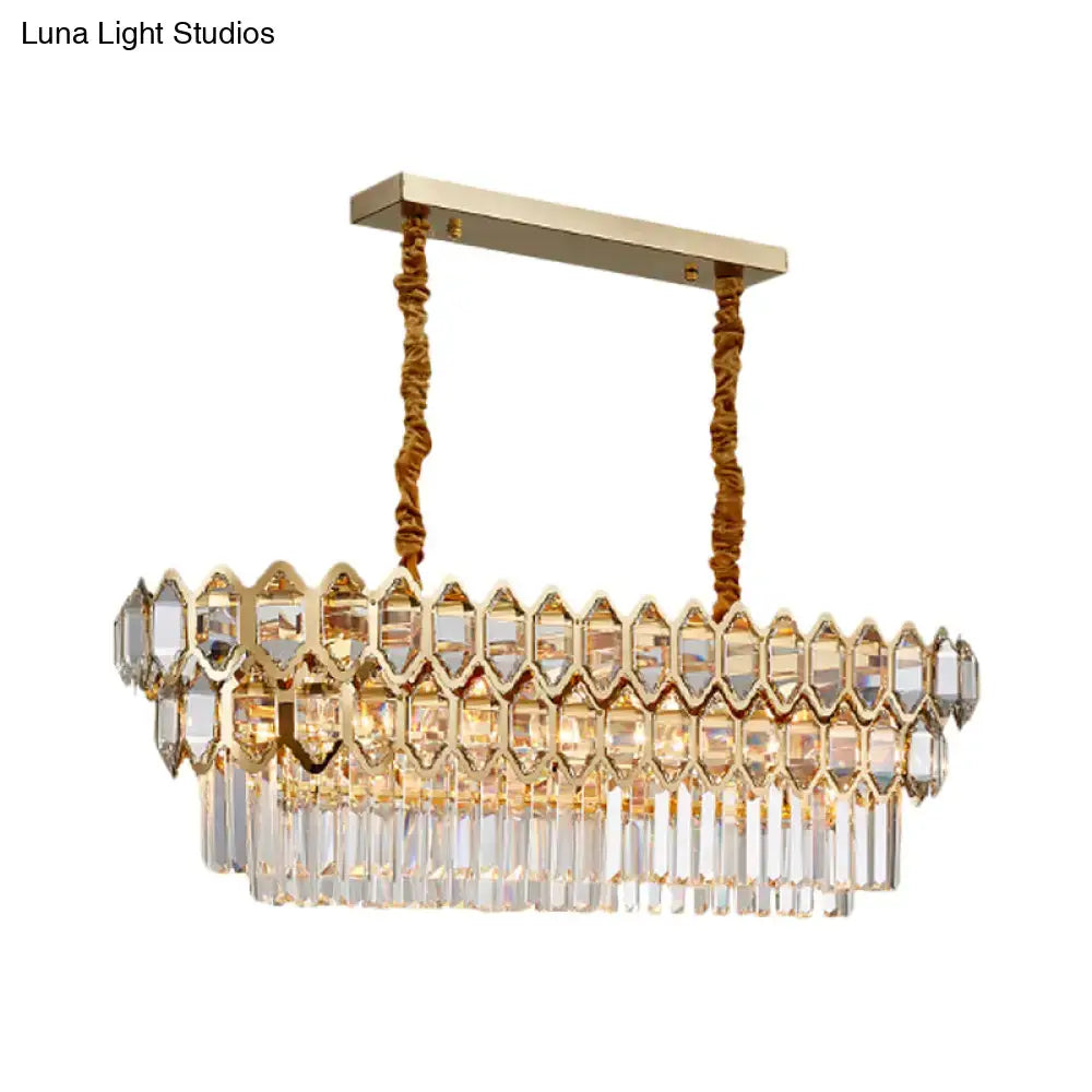 Modernist gold crystal pendant light dining room chandelier