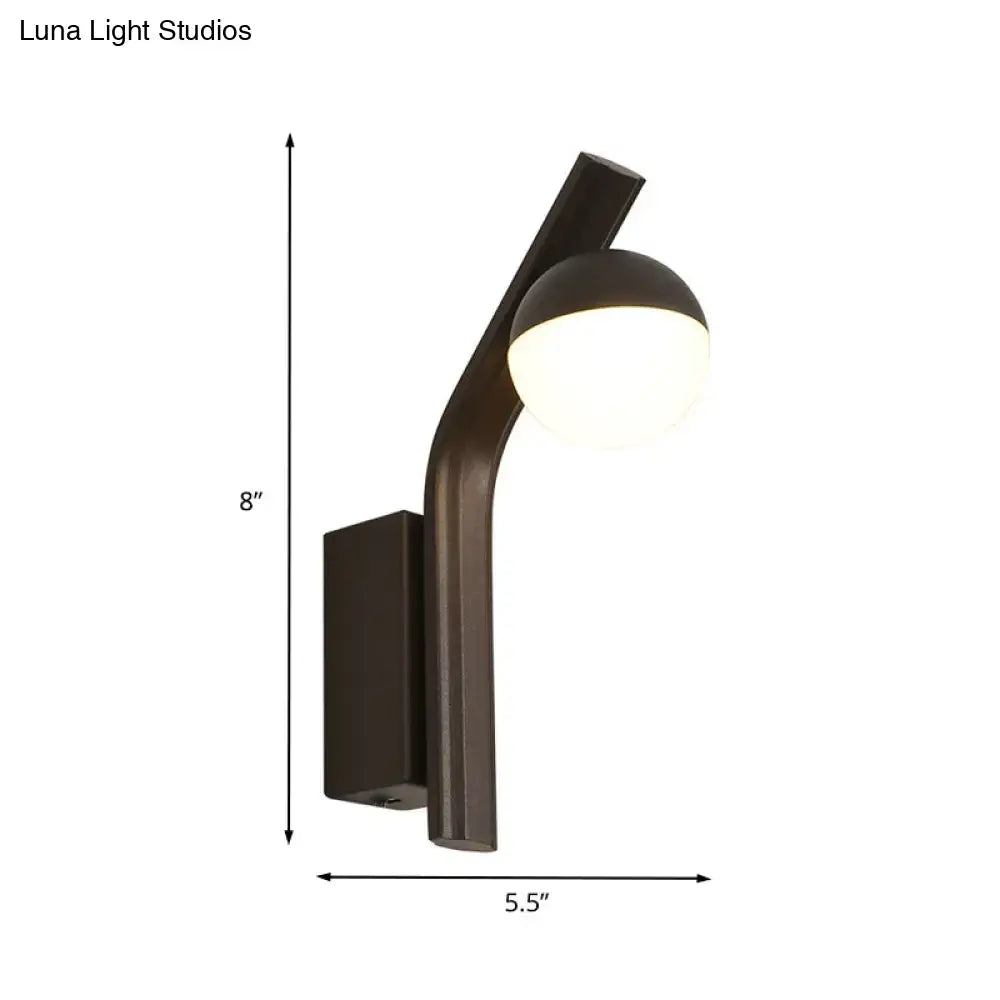 Modernist orb sconce black & white wall lamp for stairway
