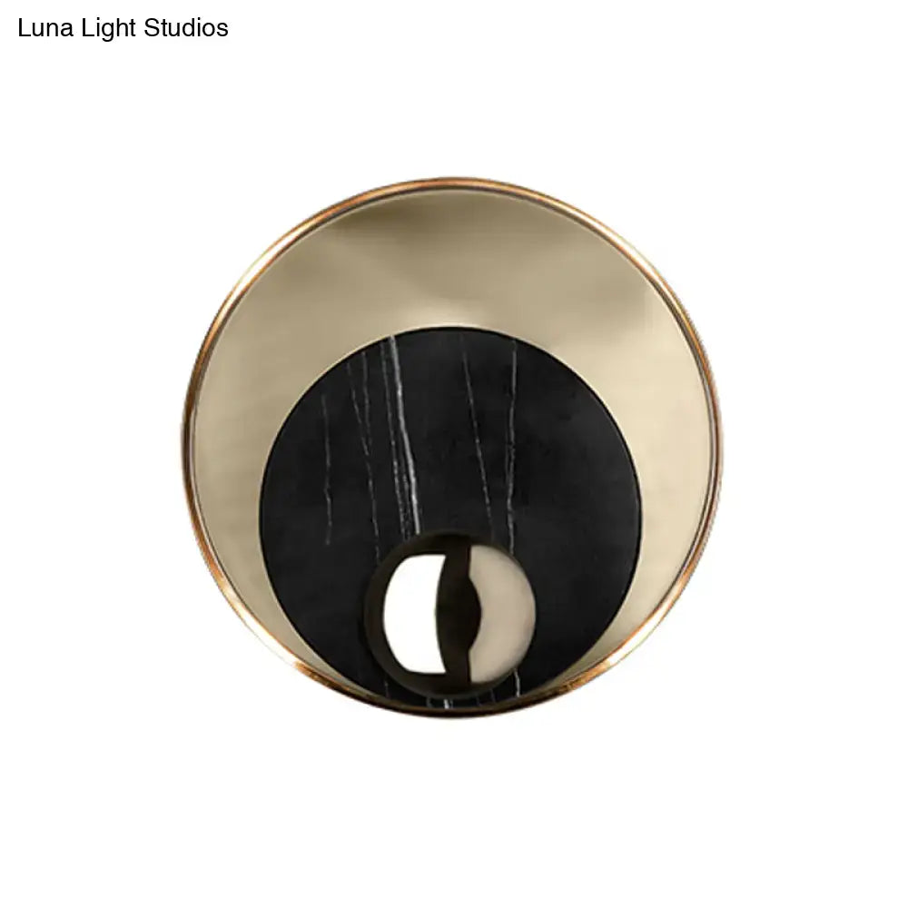 Modernist white & black led sconce lighting bedroom wall mirror