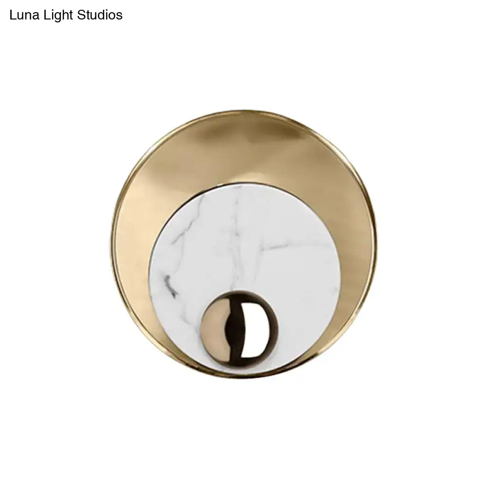 Modernist white & black led sconce lighting bedroom wall mirror