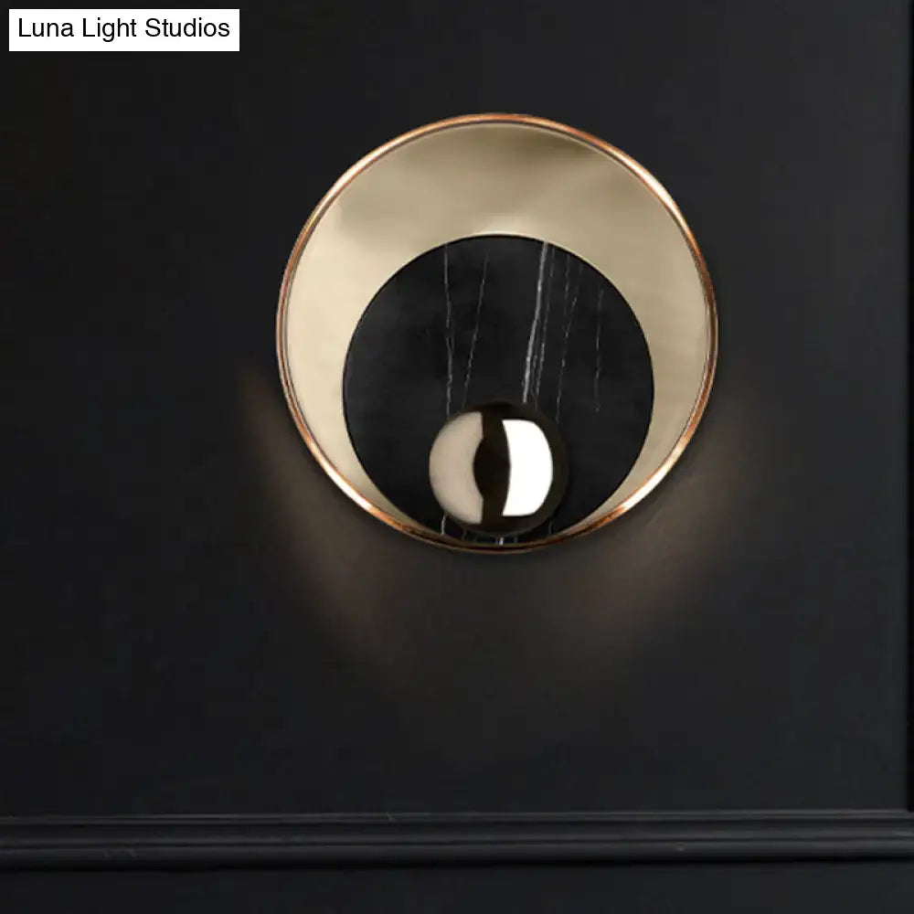 Modernist white & black led sconce lighting bedroom wall mirror