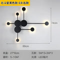 Molecular black creative line rgb wall lamp for living room