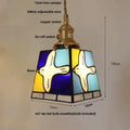 Mosaic floral & conch glass led pendant light dining room