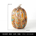 Mosaic orange & teal transparent glazed pumpkin sculpture living room decor