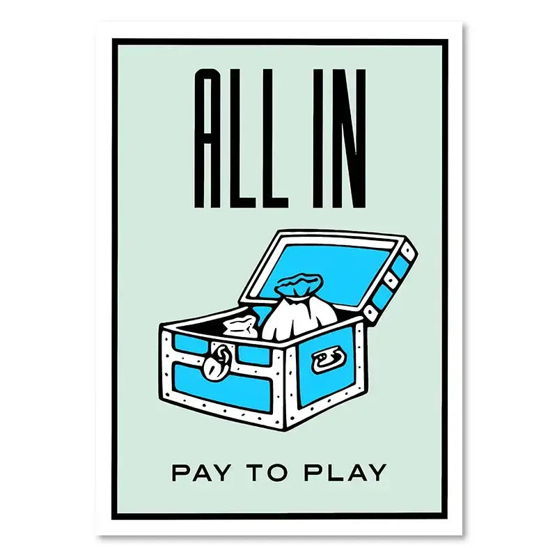Monopoly millionaire dollar cartoon canvas art for office or bedroom