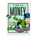 Monopoly millionaire dollar cartoon canvas art for office or bedroom