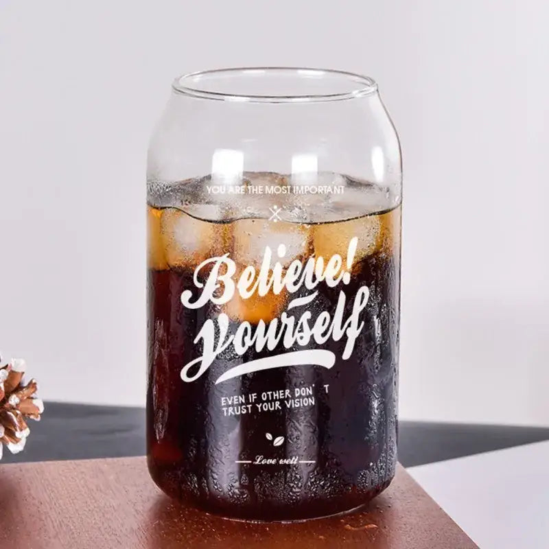 Motivational engraved can shape beer glass cup dining room drinkware