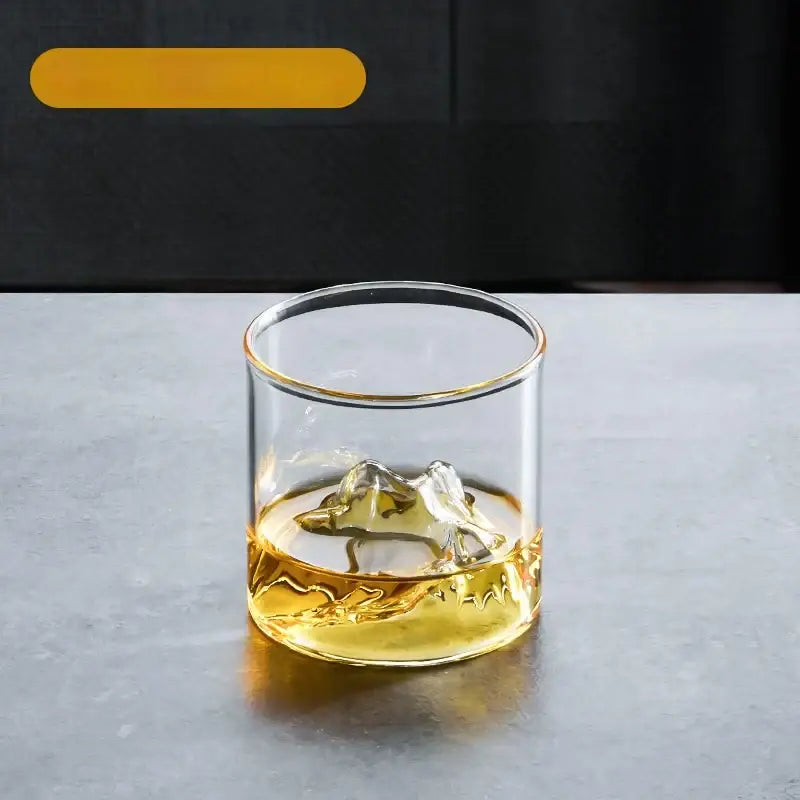 Mountain base glass tea cup set with wood handle dining room filter