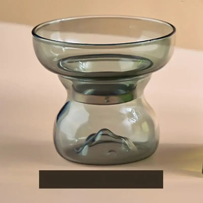 Mountain base glass tea cup set with wood handle dining room filter