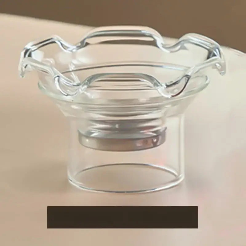 Mountain base glass tea cup set with wood handle dining room filter