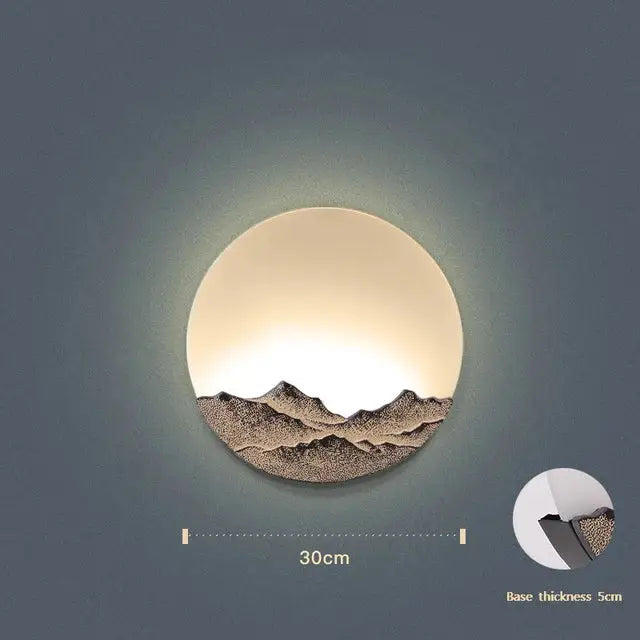Mountain landscape led wall light for bedroom decorbites led wall