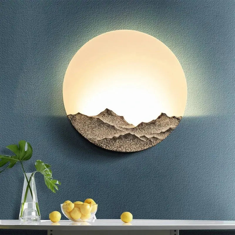 Mountain landscape led wall light for bedroom decorbites led wall