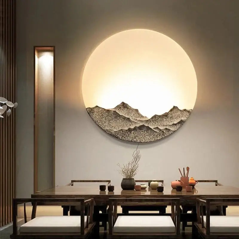 Mountain landscape led wall light for bedroom decorbites led wall
