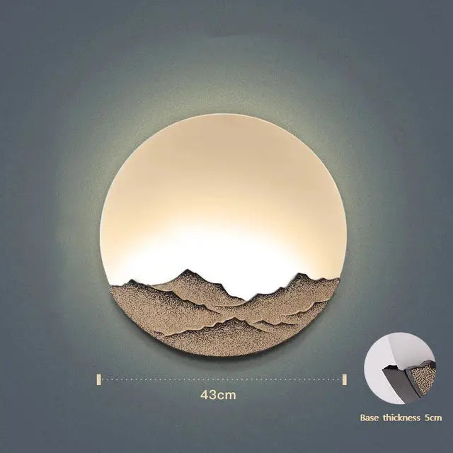 Mountain landscape led wall light for bedroom decorbites led wall