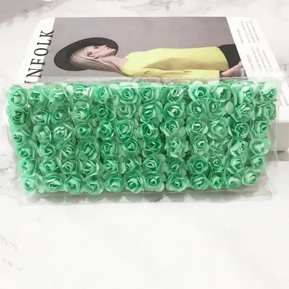 Multi color 144pcs 2cm artificial paper roses wedding decor bedroom
