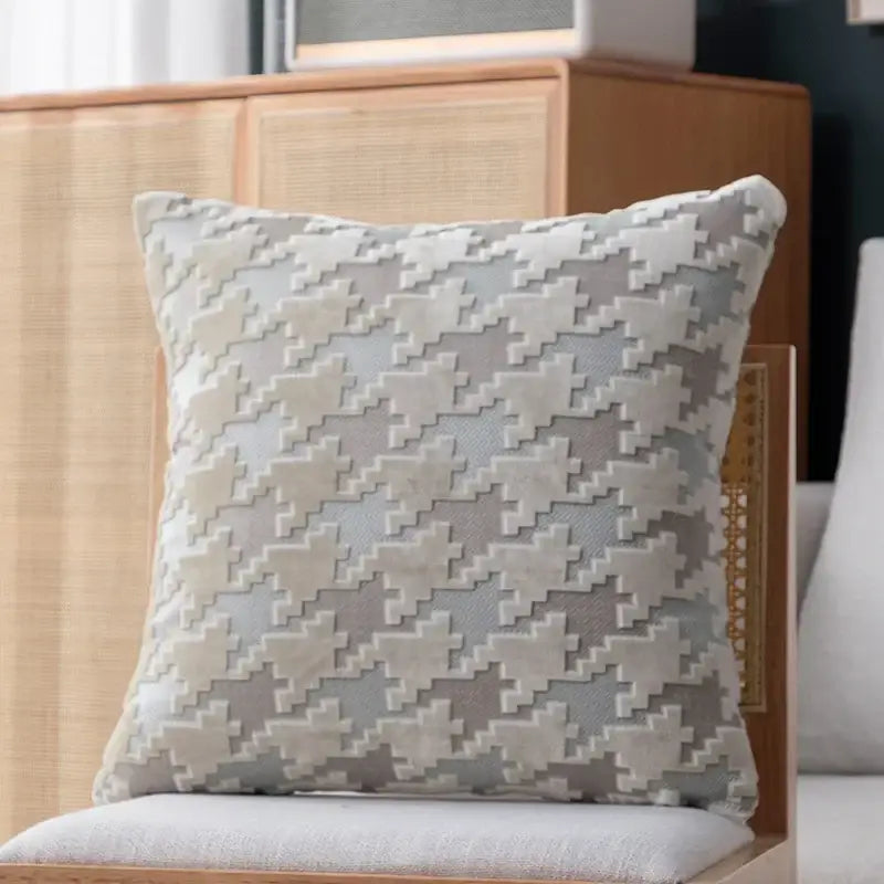 Multi-color houndstooth luxury pillow cover – living room decor