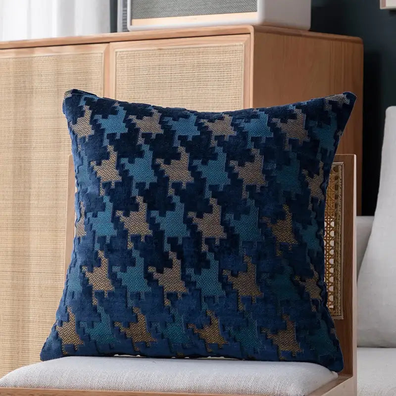Multi-color houndstooth luxury pillow cover – living room decor
