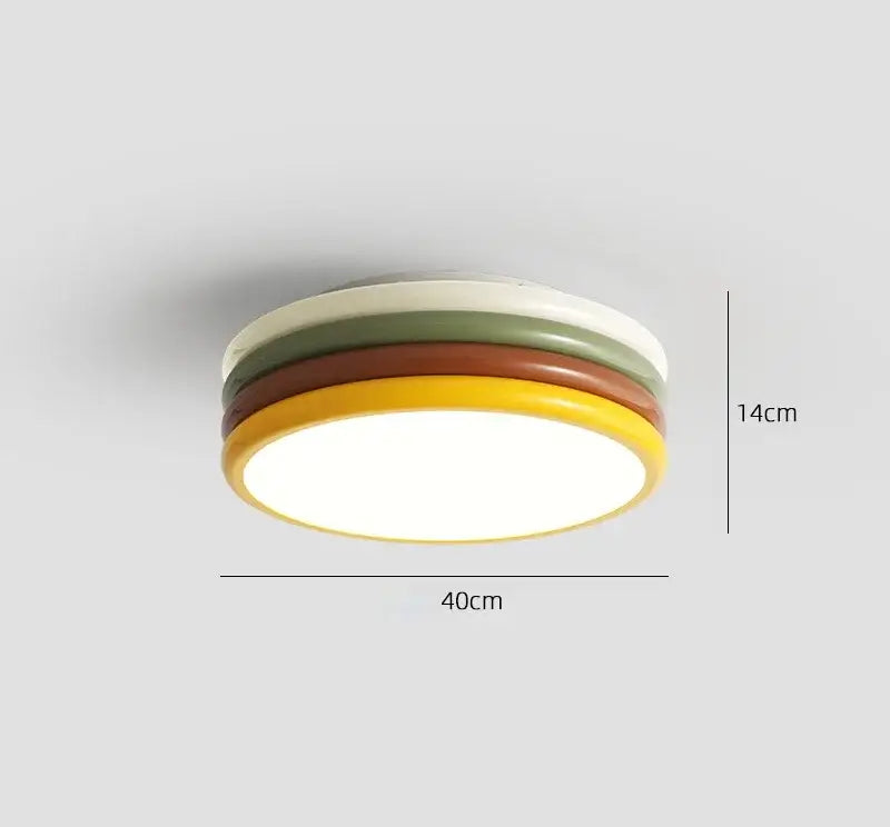 Multi color stack ceiling lamp bedroom led round light