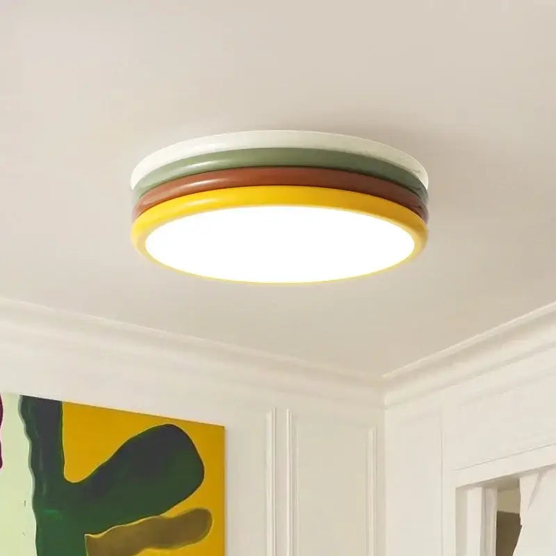 Multi color stack ceiling lamp bedroom led round light