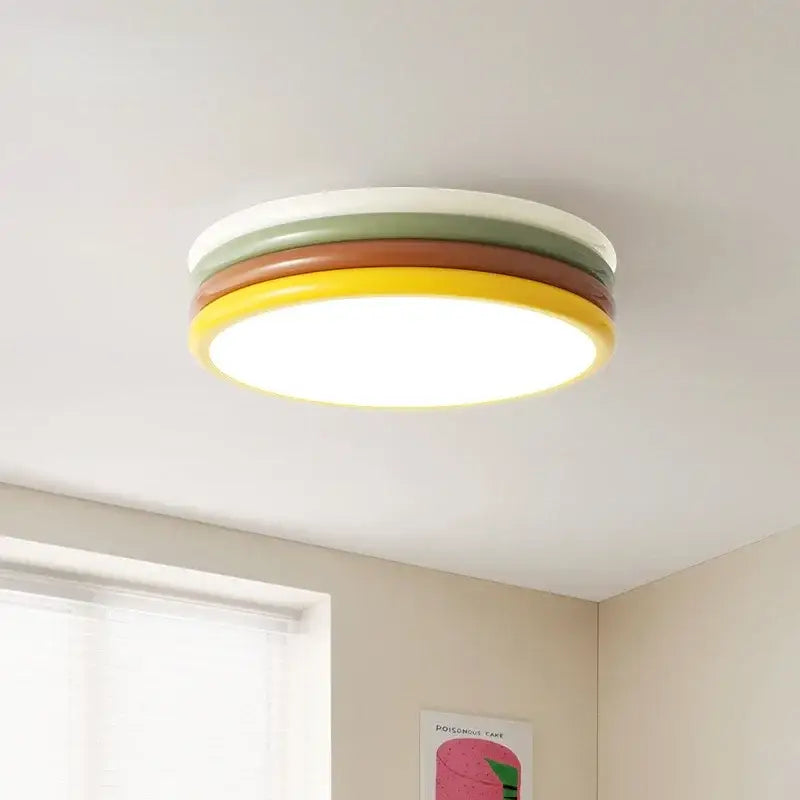 Multi color stack ceiling lamp bedroom led round light