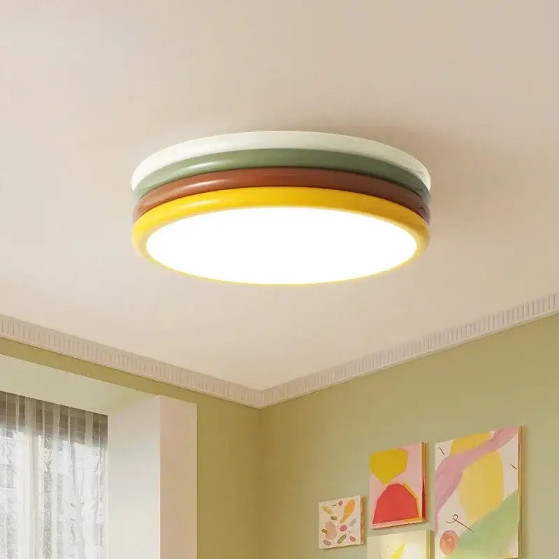 Multi color stack ceiling lamp bedroom led round light