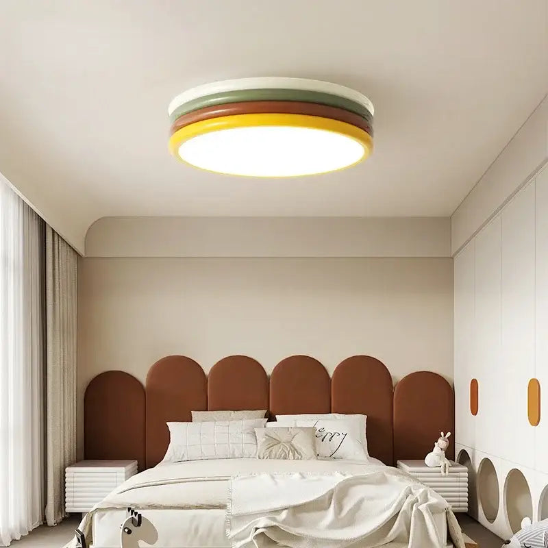Multi color stack ceiling lamp bedroom led round light