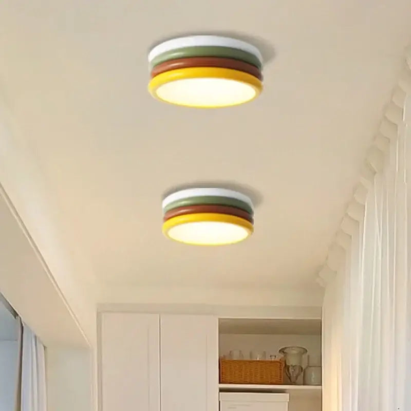Multi color stack ceiling lamp bedroom led round light