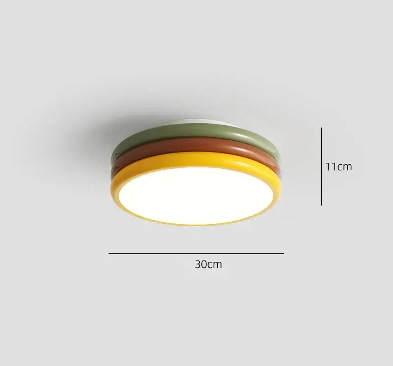 Multi color stack ceiling lamp bedroom led round light