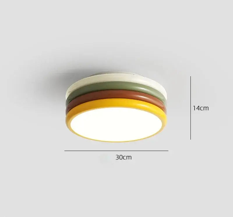 Multi color stack ceiling lamp bedroom led round light