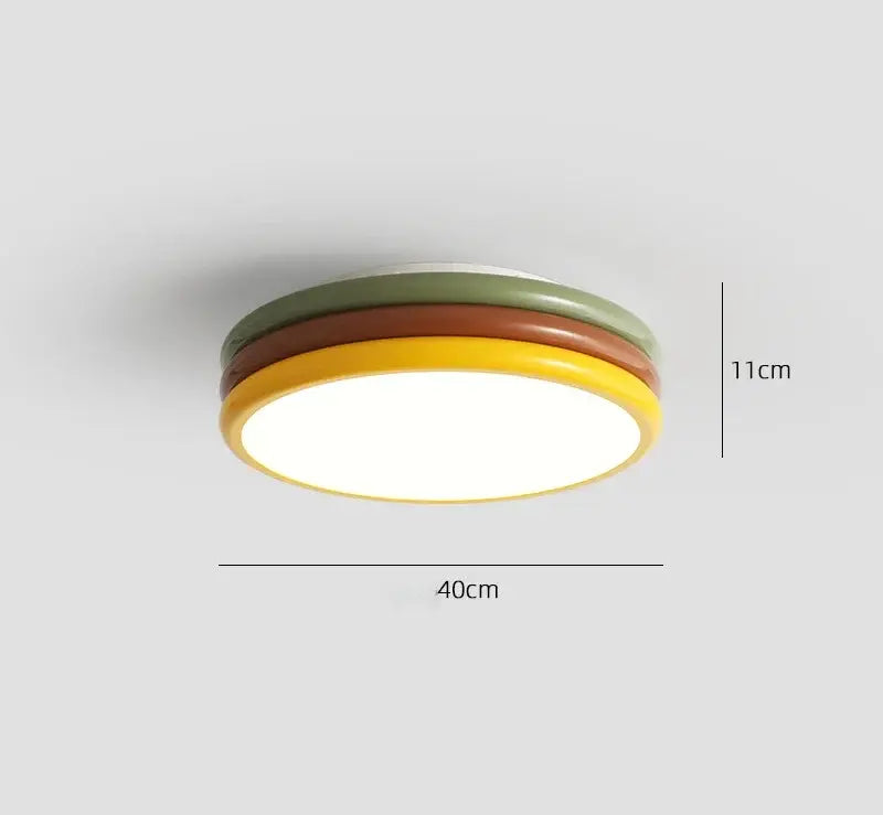 Multi color stack ceiling lamp bedroom led round light