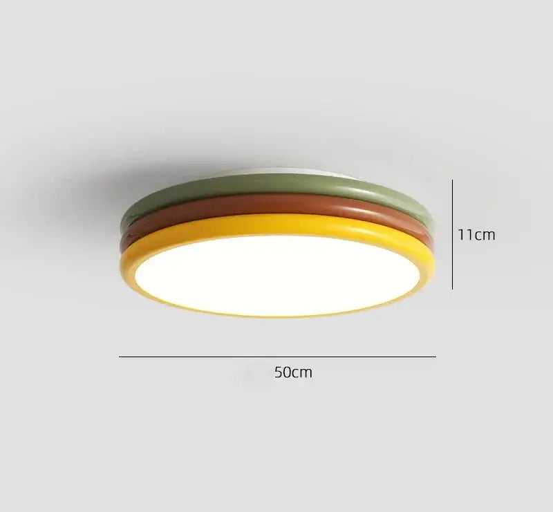 Multi color stack ceiling lamp bedroom led round light