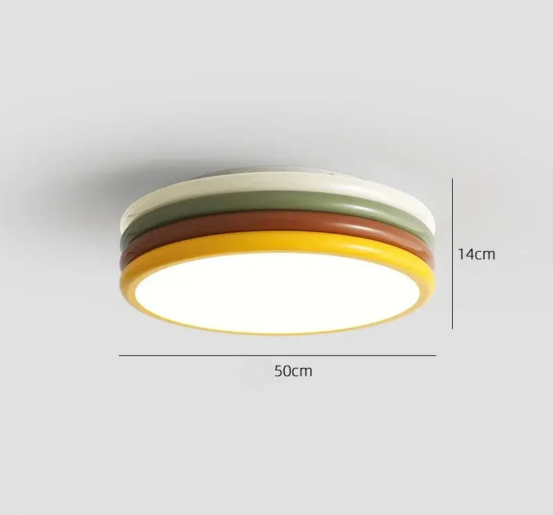 Multi color stack ceiling lamp bedroom led round light