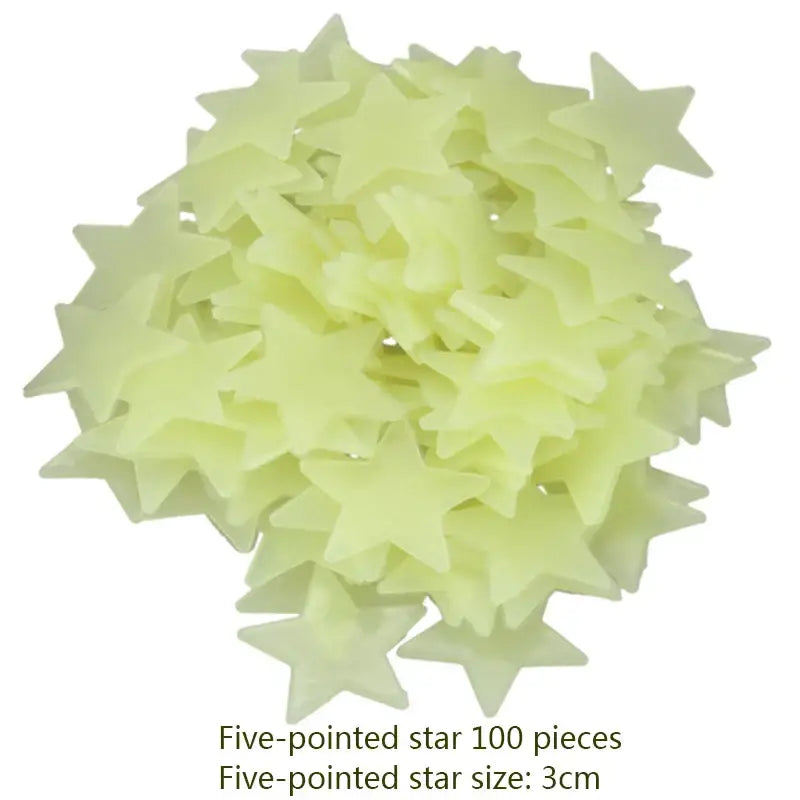 Multicolor stars glow dark wall stickers bedroom luminous decor