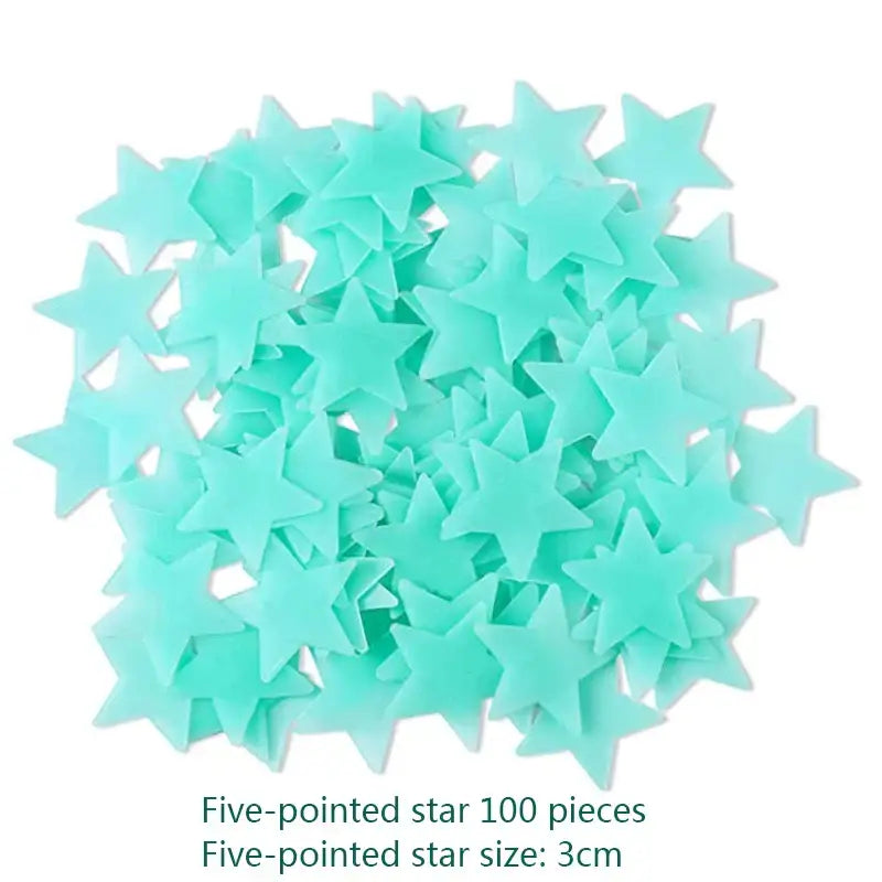 Multicolor stars glow dark wall stickers bedroom luminous decor