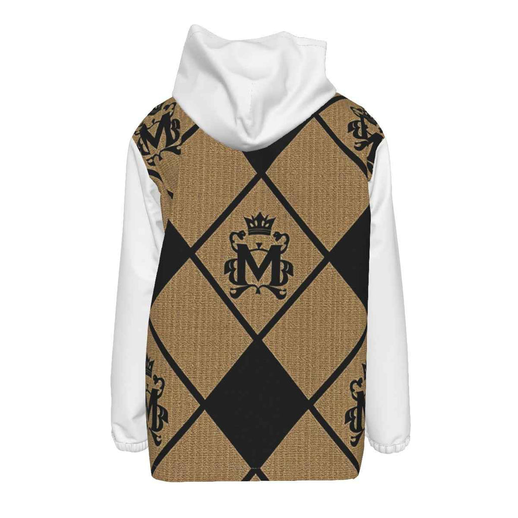 MUNSIEUR All-Over Print Coat Men's Windbreaker with Zipper