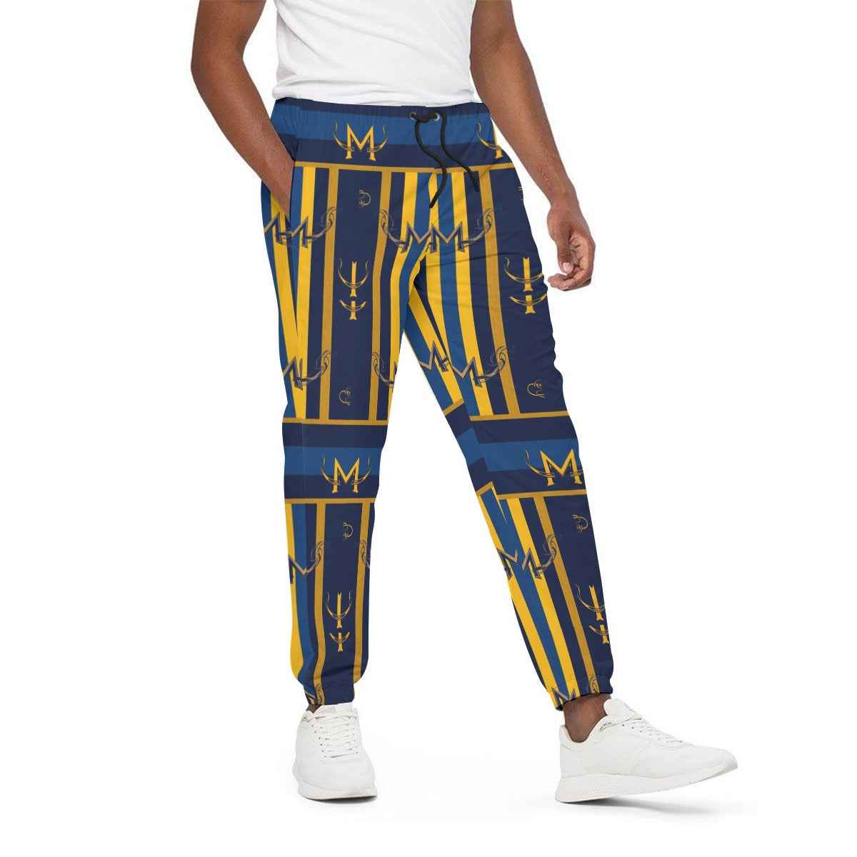 Blue 310GSM All-Over Print Joggers – Heavy Cotton | MUNSIEUR
